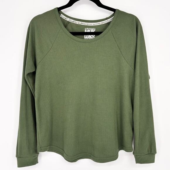 Muk Luks Three Piece Set Kelly Green Jacket Shirt and Pants Size Petite S - Picture 9 of 14